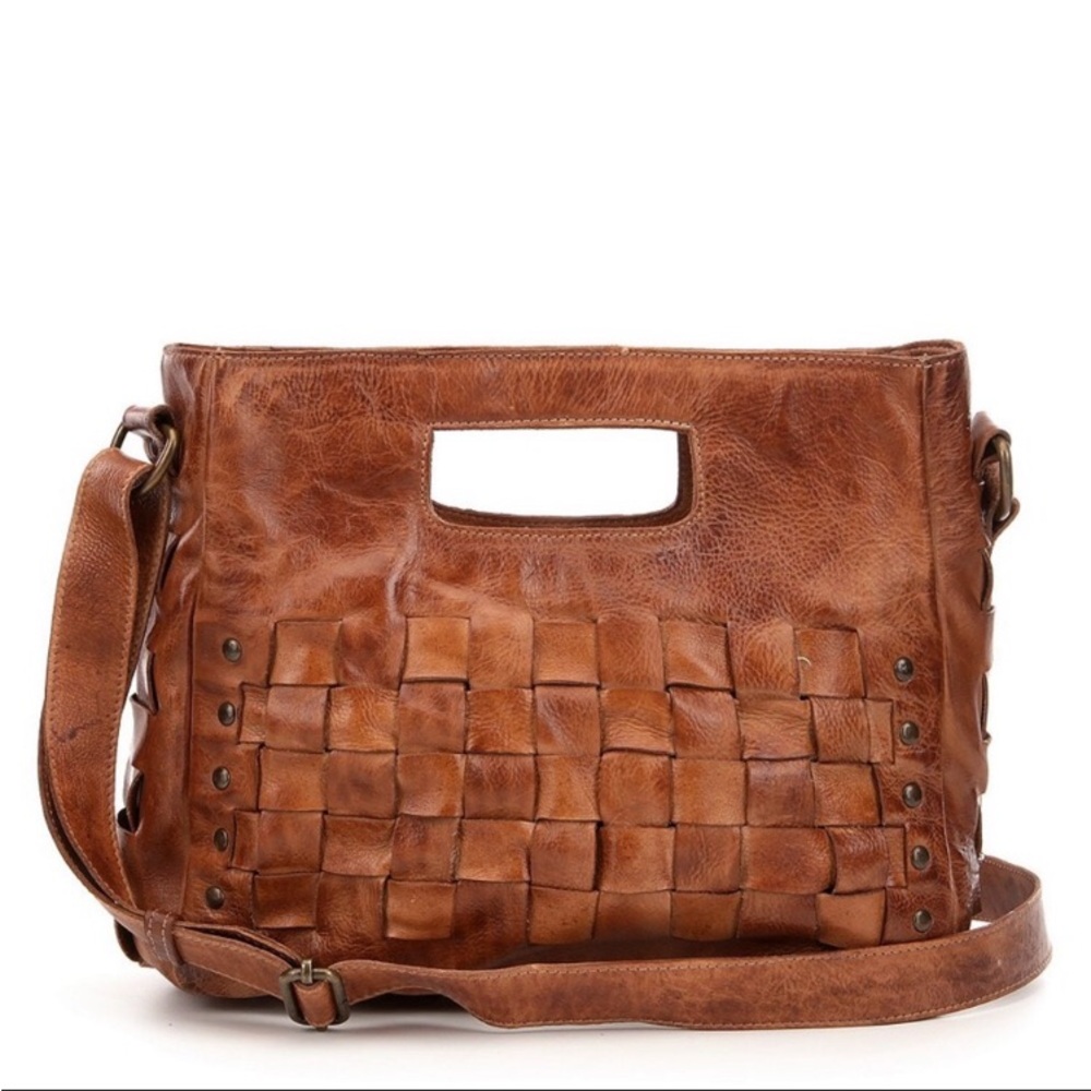 BED|STU Woven Leather Crossbody Bag in Cognac Tan - Picture 3 of 16